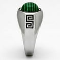 thumbnail image 4 of High polished (no plating) Stainless Steel Ring with Synthetic MALACHITE in Emerald for Women Style TK1070, 4 of 4