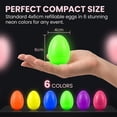 thumbnail image 3 of 72 Pack Glow in the Dark Easter Eggs with Mini Glow Sticks, 6 Colors Light-Up Eggs for Easter Egg Hunt, Basket Stuffers & Party Favors, 3 of 7