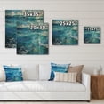 thumbnail image 4 of Designart "Teal White Ocean Charm Pointillism III" Nautical & Beach Print on Natural Pine Wood, 4 of 5