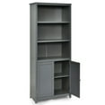 thumbnail image 2 of Demi Bonn Wooden Bookcase with Shelving Storage Cabinet Unit Standing Display Bookcase with Doors, Gray, 2 of 9