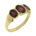 thumbnail image 1 of LBG British Made 14k Yellow Gold Natural Garnet Womens Anniversary Ring - 33 size options - Size 6.5, 1 of 7
