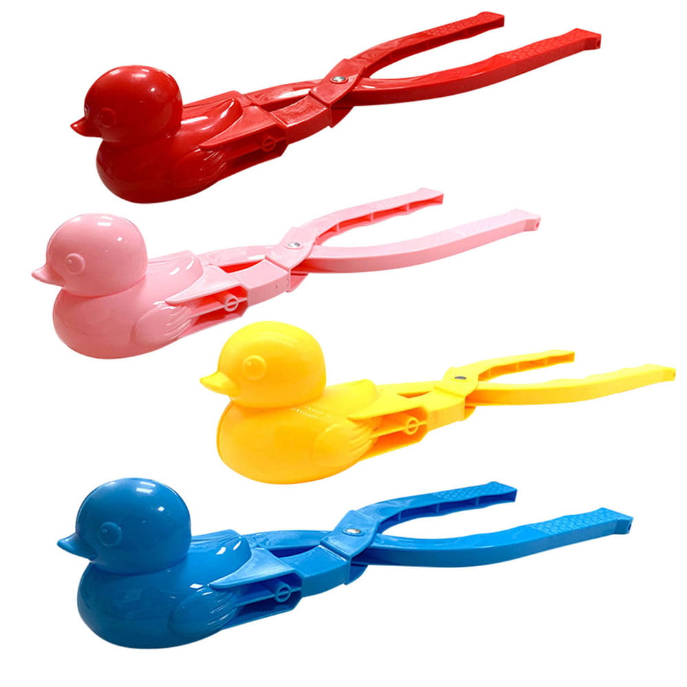 Keep Sunday 4 PC Snowball Maker Cartoon Duck Shaped Snowball Maker Clip Perfect for Kids，Snow Sand Mold Tool Kids Winter Toys for Outdoor Play. 