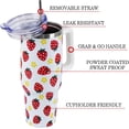thumbnail image 3 of Floral Strawberry Tumbler with Handle and Straw Lid 40 oz,Cute Spring Summer Gift for Women Men Friends Boho Flowers Vacuum Insulated Leak Proof Stainless Steel Coffee Cup Mug, 3 of 6