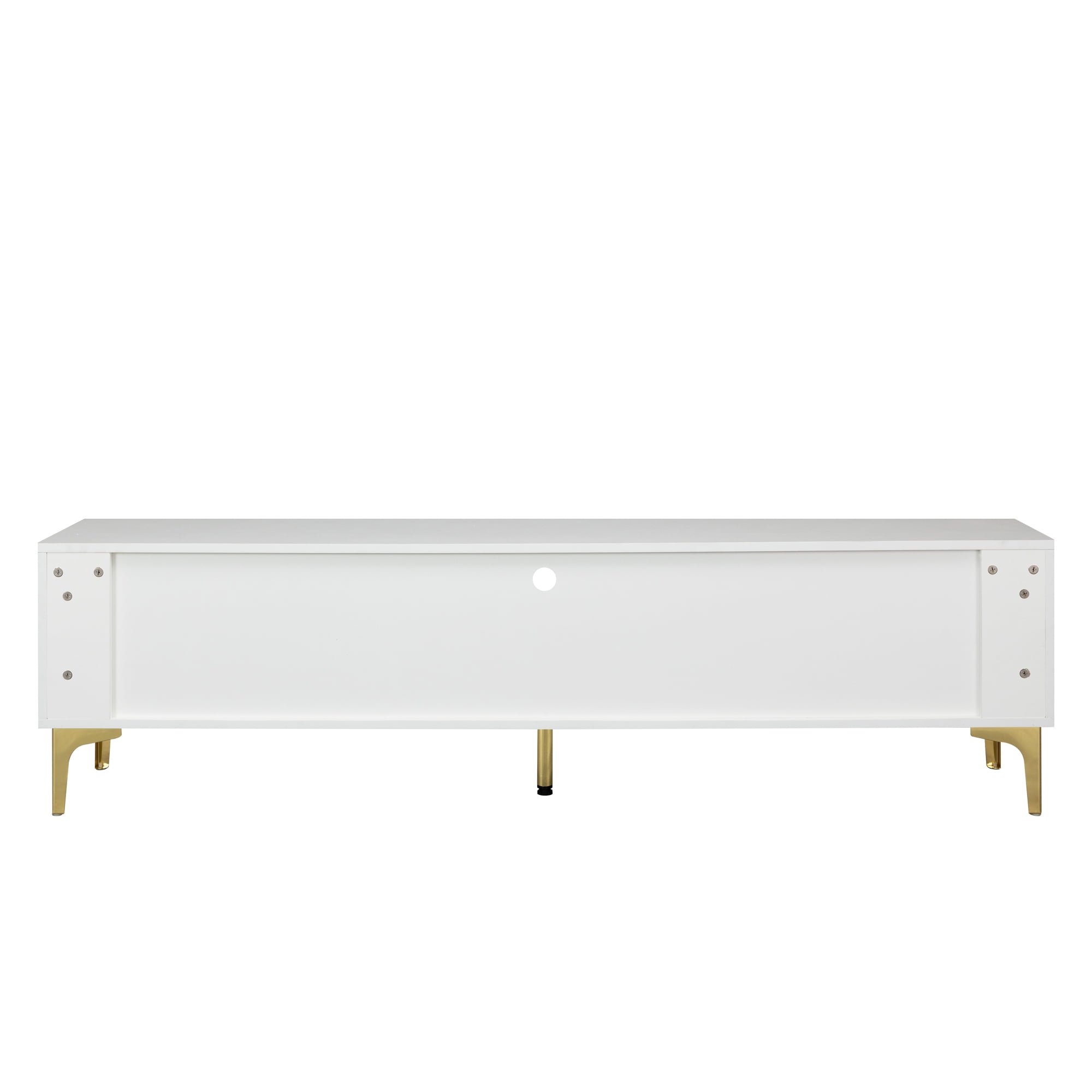 Aukfa LED TV Stand for TV up to 65" 70",UV Entertainment Center for Living Room Office, White