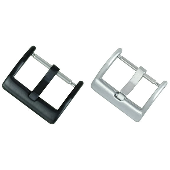 SEWCHICS 2Pcs Stainless Steel Watch Band Clasp Black Suitable for Leather Silicone Electronic Bands