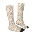 thumbnail image 3 of Daiia Sports Socks Retro Floral Printed Novelty Crew Socks for Men Women Knee High Socks Cotton Socks Soft & Breathable Support Unisex Socks, 3 of 9