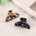 thumbnail image 2 of Tortoise Shell Cellulose Acetate Hair Clip Claw 2pcs Mini Rhinestone Hair Accessories Small French Design Hair Jaw Clamp for Women with 2pcs Spiral Hair Ties, 2 of 5