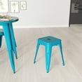 thumbnail image 3 of Merrick Lane Set of 4 18" High Backless Stacking Dining Stools with Durable Metal Frame in Teal, 3 of 12