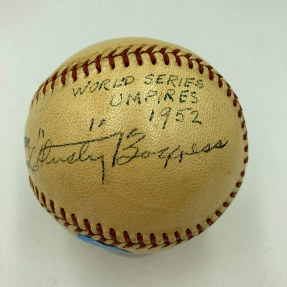 1952 World Series Signed Game Used Baseball Yankees VS. Dodgers MEARS COA