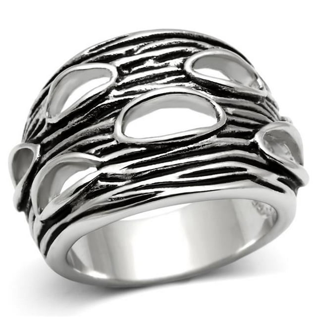 Alamode 3W188-8 Bague en Laiton Rhodié Sans Pierre - Taille 8