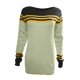thumbnail image 4 of Suéter de cuello redondo para mujer, suéter de rayas de colores a juego, suéter para mujer, 4 of 5