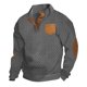 thumbnail image 2 of pstuiky Camisas de manga larga de invierno para hombre, Suéter de hombre con botones, color liso, cuello alto, mangas largas y cuadrados pequeños top de hombre xxl, 2 of 6