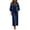 Navy, variant on Boho Dresses for Women 3/4 Length Puff Sleeve V Neck Casual Maxi Dress with Pockets Vacation Beach Dress