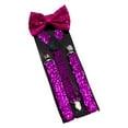 thumbnail image 3 of Sequins Straps With Bow Set Stage Performance Adjustable Elastic Elastic Back Straps Suspender Belt Mens 1920s Suspenders Carpenter Pouches Suspender Clips Leather Suspenders Women Outfit Small, 3 of 3