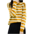 thumbnail image 3 of Maean Womens Striped Sweaters Long Sleeve Crew Neck Lightweight Knit Tops Fall Causal Loose Sweater, 3 of 4