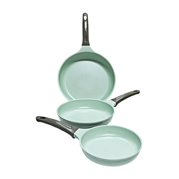 SET DE 3 SARTENES JADE PAN 20 24 Y 28 CMS Con Recubrimiento de Jade