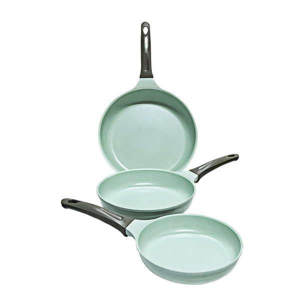 SET DE 3 SARTENES JADE PAN 20 24 Y 28 CMS Con Recubrimiento de Jade