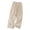 Beige, variant on Cotton Linen Pants for Women 2026 Spring Summer Loose Elastic Waist Wide Leg Flower Embroidery Beach Pants with Pockets