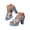 Blue, variant on Mostsola Chunky Heels for Women Open Toe Bow Platform Sandals Ankle Strap High Heels Pumps Shoes