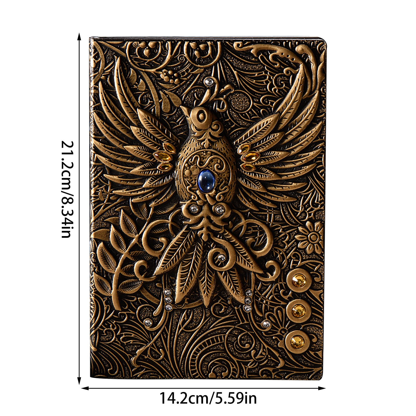 WMGHA Embossed Leather Journal Writing Notebook - Antique Handmade Leather Daily Notepad Sketchbook, Phoenix Gift For Men & Women,Travel Sketchbook & Poetry Diary,100 Sheets,A5 (5.5" X 8.3")