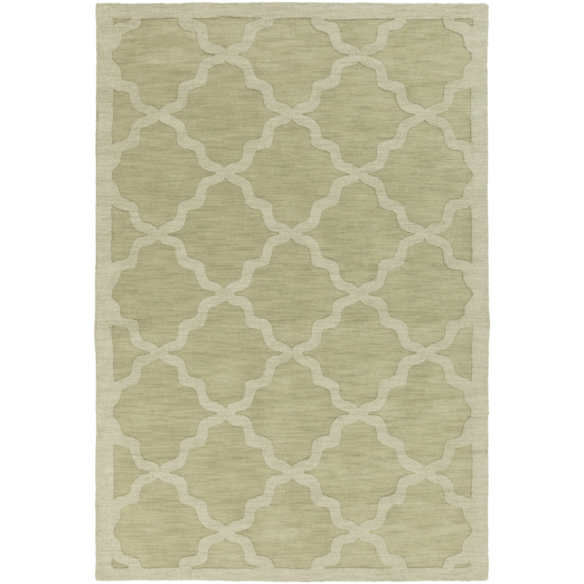 Art of Knot Central Park Abbey Green 10 x 14 Modern Trellis Area Rug