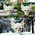thumbnail image 6 of Gothic Skull Decor, Resin Craft Halloween Centerpiece for Tabletop Shelf Display (3.5", White), 6 of 7