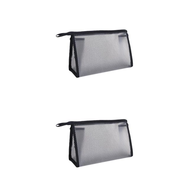 Billuyoard Neceser de viaje multifuncional para hombres, bolsa necesaria con cremallera, almacenamiento impermeable, organizador de artículos de Negro L 2piezas