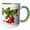 Green/White, variant on 3drose, Bunch of Red Currant Hangs Out from White Cup. Green Leaves, on White, 11oz Magic Transforming Mug