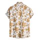 thumbnail image 2 of Camisas De Compresion Camisa de manga corta con solapa y hebilla de bolsillo con impresión digital 3D para hombre (Yellow, XL), 2 of 7