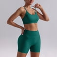 thumbnail image 2 of mgoYE Workout Sets for Women Women 2 Piece Workout Sets U Back Color Block Sports Bra High Waist Tummy Control Active Shorts Yoga Pilates Outfits(Green,M), 2 of 6