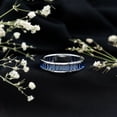 thumbnail image 6 of Rosec Jewels Baguette Shape Lab Grown Blue Sapphire Eternity Band Ring - AAAA Quality, 10K White Gold, US 4.00, 6 of 8