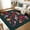Black, variant on Bleum Cade  5'x7' Area Rugs for Living Room, Butterfly Mushroom Washable Rug for Bedroom,Ultra Soft Carpet Non Slip Low Pile Stain Resistant for Dining Room Home Decor,Brown