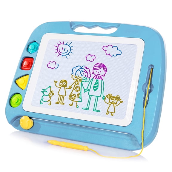 SGILE Toddler Toys for Kids, Large Magnetic Drawing Board for Birthday Gift, Toys for 1 2 3 4 Year Old Girls Boys, Etch & Sketch Pad with 4 Stamps, Learning and Educational, 16 ×13 in, Light Blue