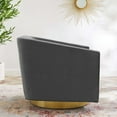 thumbnail image 3 of Modway Twist Accent Lounge Performance Velvet Swivel Chair in Gold Charcoal, 3 of 8