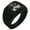 Black, variant on Stainless Steel Letter R Alphabet Initial 3D Monogram Geometric Pattern Step-Down Biker Style Polished Ring