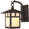 thumbnail image 5 of 7 inch 1 Light Bronze Outdoor Wall Lantern Pendant Lighting Fixture with Iridescent Tiffany Glass Shade backed with Hand Crafted Solid Brass material for patio, front porch, entryway and more, 5 of 6