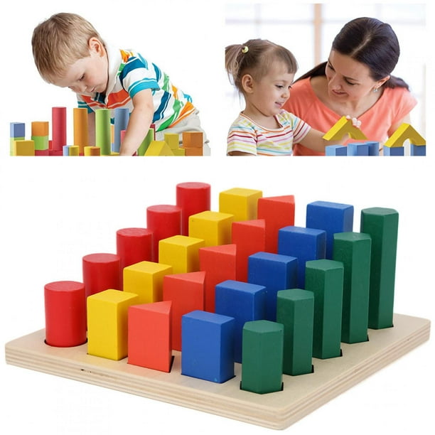 VGEBY Stacking Blocks, Geometric Building Blocks Set, Eco‑friendly  Educational Baby Early Education Birthday Gifts For Kids Boys And Girls 
