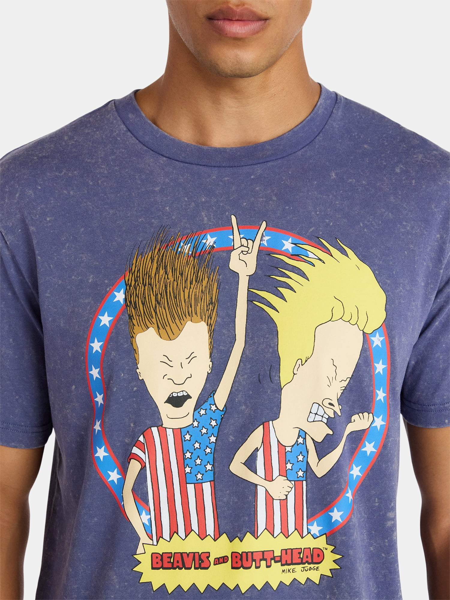 Beavis and Butt-Head Men's & Big Men's Americana Graphic Tee, Sizes XS-5XL