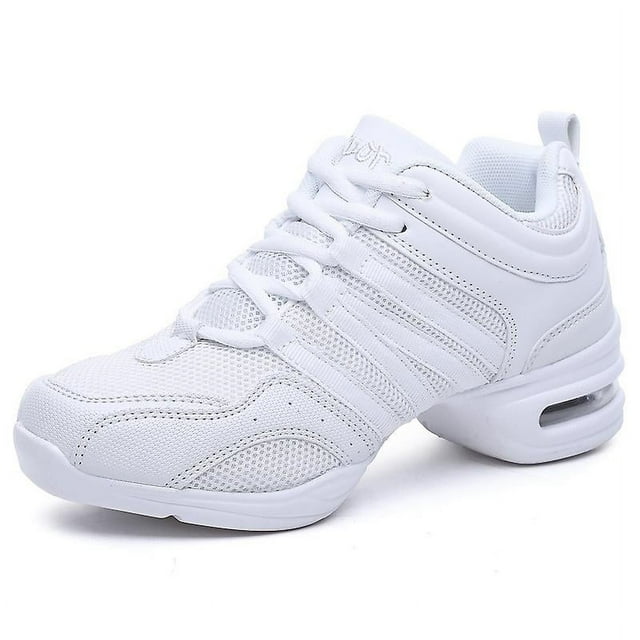 Womens Girls Dance Sneakers Split Sole Jazz Shoes Kids Adults Lace Up Practice
