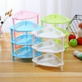 thumbnail image 2 of Corner Plastic/Metal Freestanding Stackable Organizer Shelf for Bathroom,3 Layer Square Triangular Corner Bathroom Storage Rack Toiletry Holder Organizer Blue Sqaure, 2 of 8