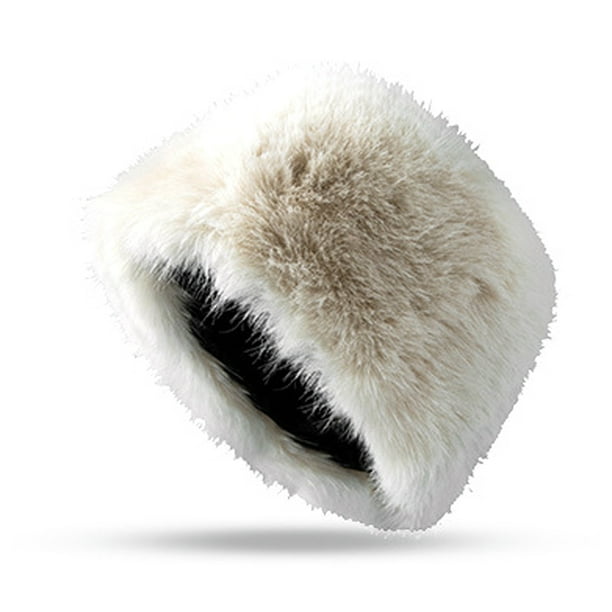 Gorro ruso de piel sintética para mujer, gorro de invierno cálido y suave