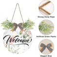 thumbnail image 2 of Coolnut Flower Welcome Sign for Front Door, Rustic Wooden Wall Sign with Artificial Leaves for Home Farmhouse Porch, 12" Round Home Decor, 2 of 7