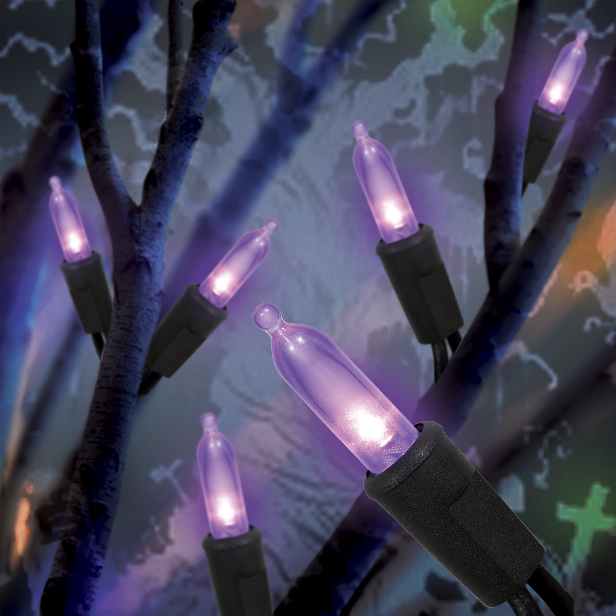 Purple Lights, 50CT, LED Minis, 9.5ft, Halloween Indoor/Outdoor, by Way To Celebrate
