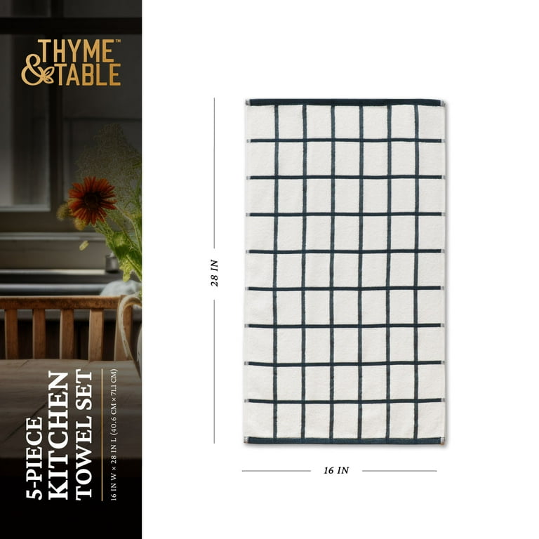 Multi Windowpane Pattern Cotton Kitchen Towels (Set of 16) Multi Windowpane Pattern Cotton Kitchen Towels (Set of 16)