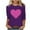 Purple1, variant on Lmnyox Women's 3/4 Sleeve T Shirt for Women Valentine's Day Heart Graphic Shirts Crew Neck Casual Tees Tops