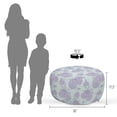 thumbnail image 3 of Floral Pouf Cover with Zipper, Victorian Style Delicate Flowers Pattern in Pastel Tones, Soft Decorative Fabric Unstuffed Case, 30" W X 17.3" L, Cadet Blue Mauve, by Ambesonne, 3 of 3
