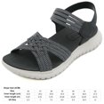 thumbnail image 2 of Sandalias deportivas Sandalias planas Zapatos para caminar con punta abierta Sandalias de cuña baja para mujer, 2 of 9