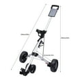 thumbnail image 2 of 3-Wheel Foldable Golf Push Cart with Foot Brake, 33-44LBS Load, Silver/Black for Golf Course, 2 of 14