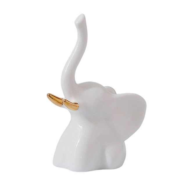 Mini estatua de elefante, accesorios de fotografía, artesanías artísticas, adorno de mesa creativo para Blanco