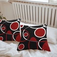 thumbnail image 6 of Throw Pillow Covers 20x20 Inch Set of 2, Black Red Waterproof Outdoor Pillow Covers, White Circle Geometric Abstract Texture Decorative Cushion Pillowcases for Couch, Sofa, Bed, Garden, Patio, 6 of 9